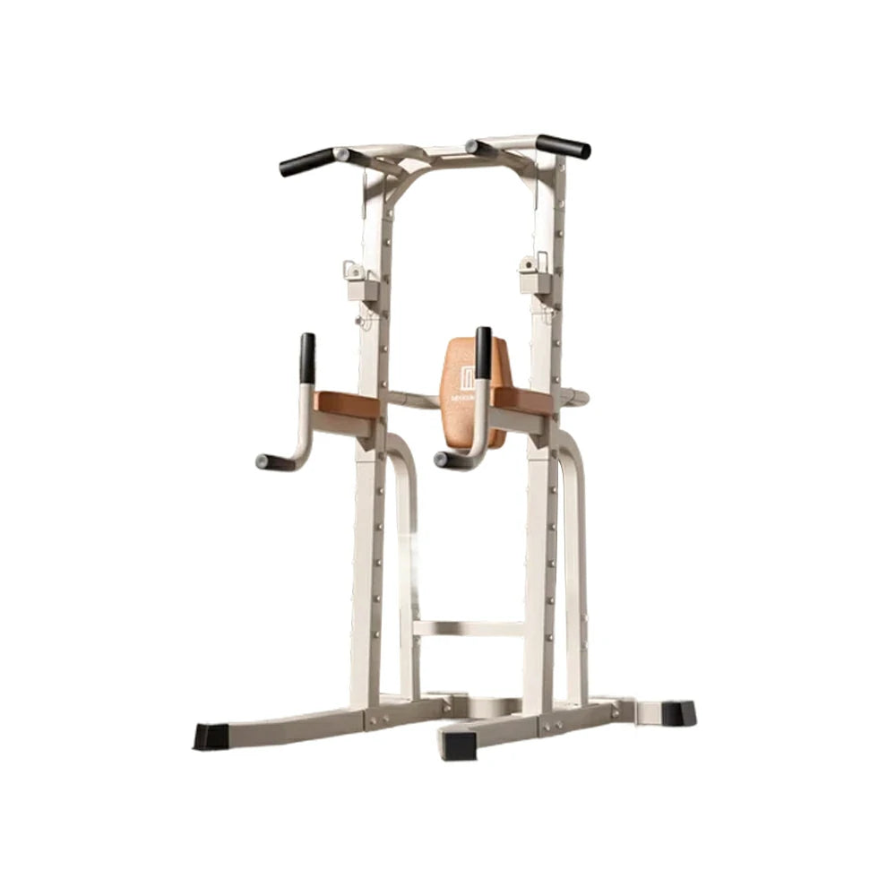 FITPRO Pull Up Station Multi-Function Training Heavy Duty Steel T-Base 206cm Home Gym Strength Equipment - White
