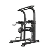 FITPRO Power Tower Pull Up Bar Station Adjustable Height Heavy Duty Steel Frame Multi-Function Strength Training Home Gym - Black