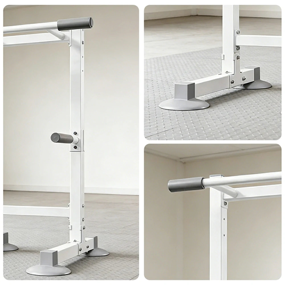 FITPRO Pull Up Bar Station Heavy Duty Steel Frame Wide Base Anti-Slip Design Multi-Function Strength Training Home Gym - White