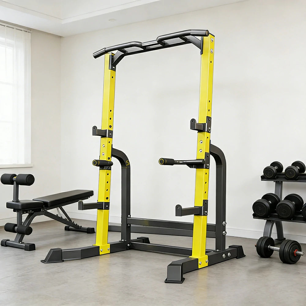 FITPRO Multifunctional Power Tower H-Shape Base Heavy Duty Steel Frame Adjustable Pull Up Dip Station Home Gym Training