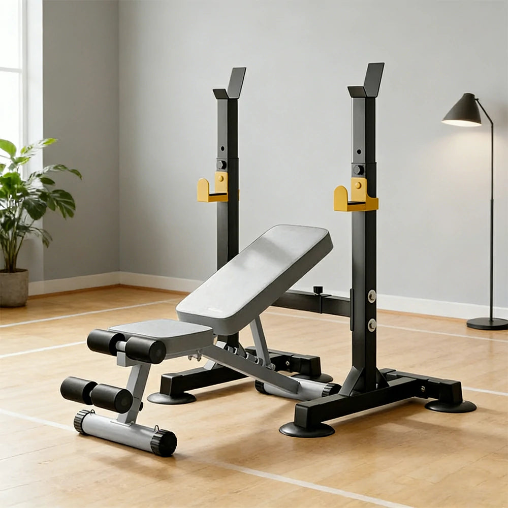 FITPRO Adjustable Squat Rack Barbell Stand 550kg Capacity Compact Home Gym Strength Training for Small Spaces