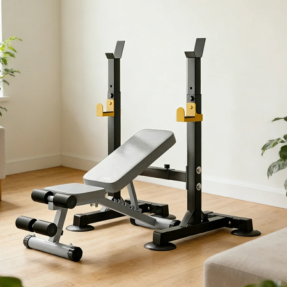 FITPRO Adjustable Squat Rack Barbell Stand 550kg Capacity Compact Home Gym Strength Training for Small Spaces