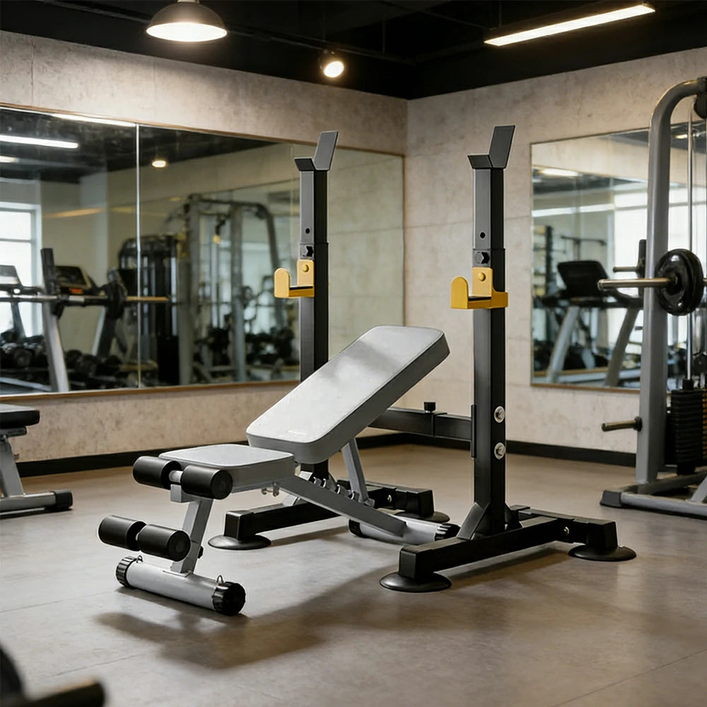 FITPRO Adjustable Squat Rack Barbell Stand 550kg Capacity Compact Home Gym Strength Training for Small Spaces