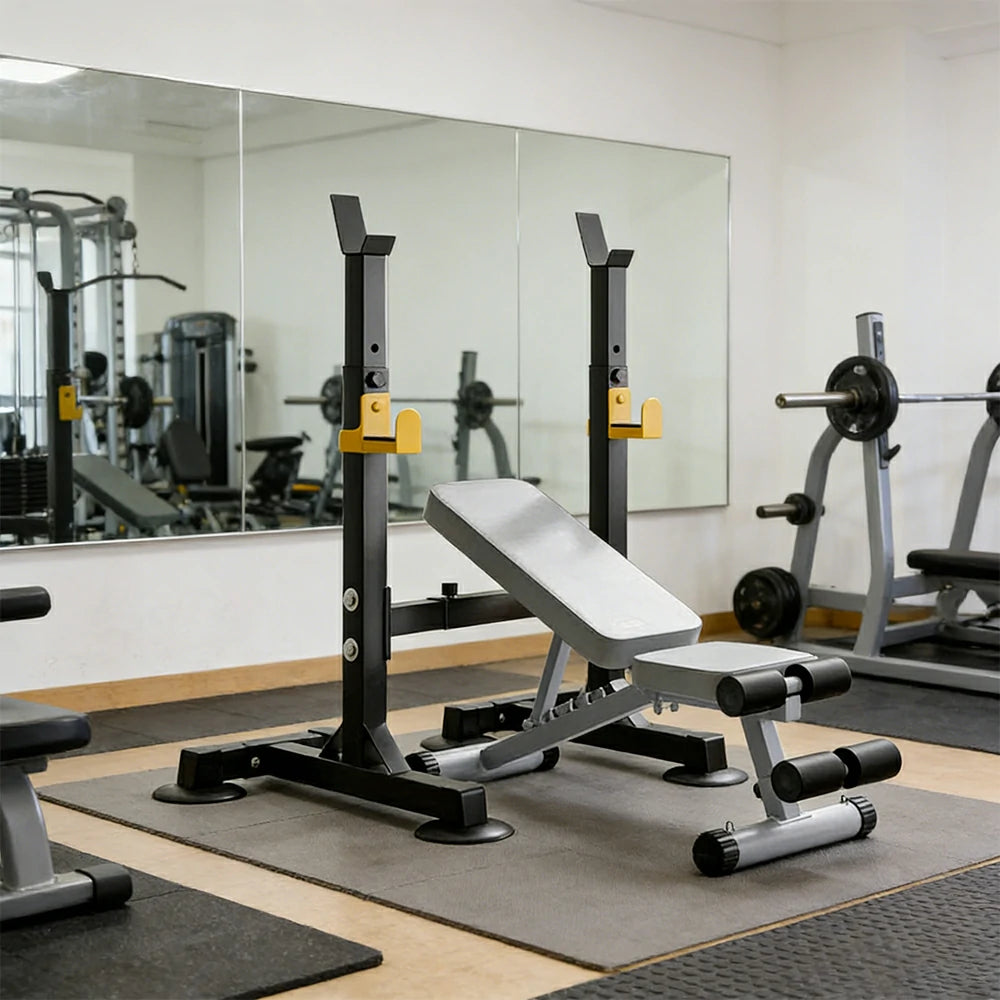 FITPRO Adjustable Squat Rack Barbell Stand 550kg Capacity Compact Home Gym Strength Training for Small Spaces