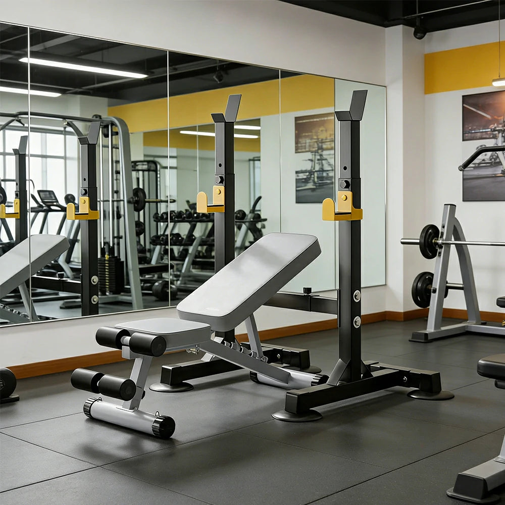FITPRO Adjustable Squat Rack Barbell Stand 550kg Capacity Compact Home Gym Strength Training for Small Spaces