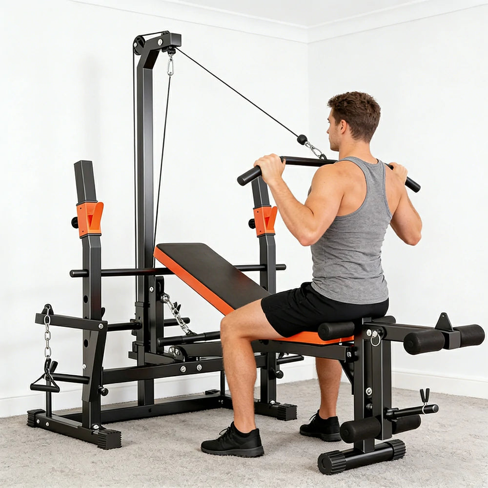 FITPRO Multi Function Power Rack System Lat Pulldown Full Body Training 300kg Capacity Home Gym