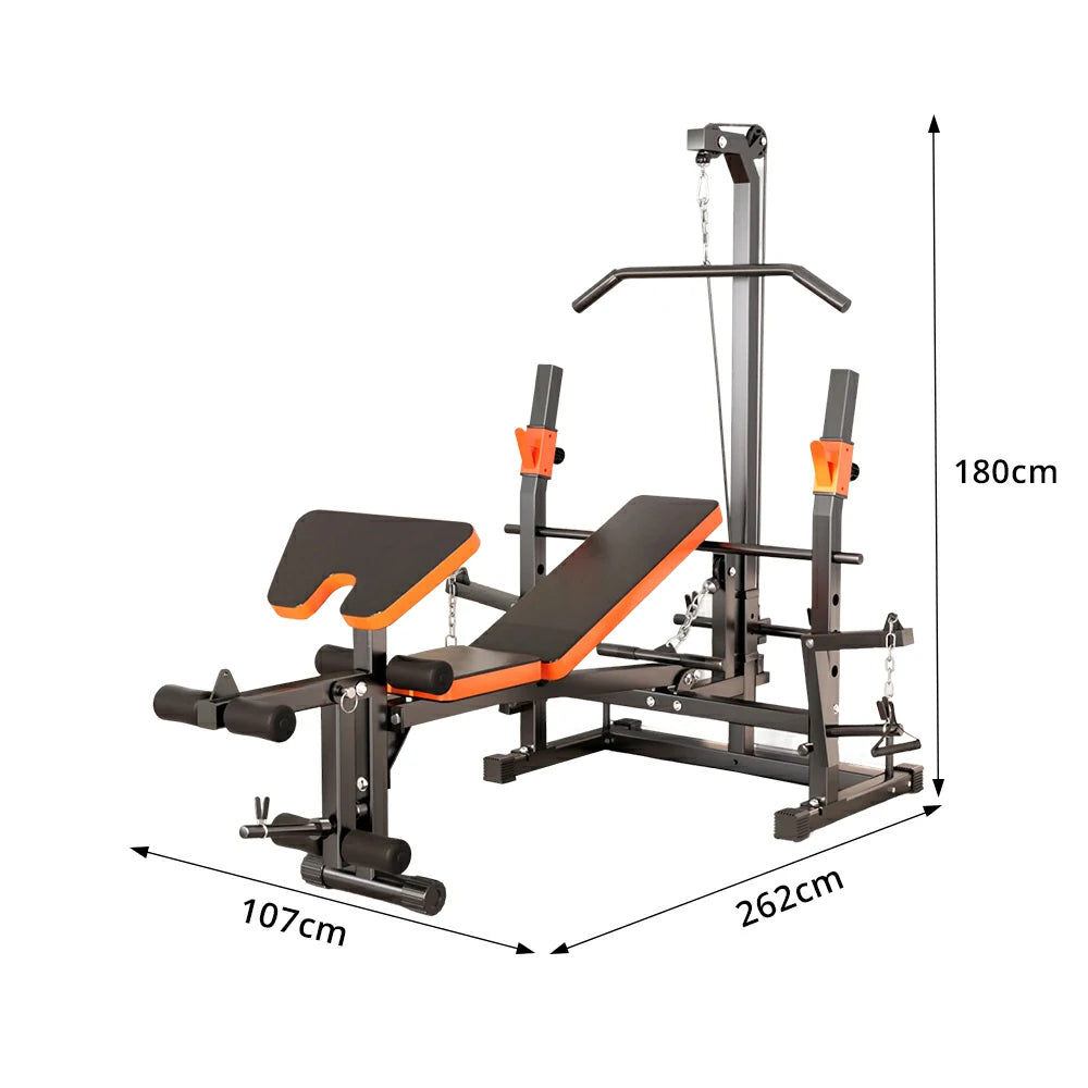 FITPRO Multi Function Power Rack System Lat Pulldown Full Body Training 300kg Capacity Home Gym