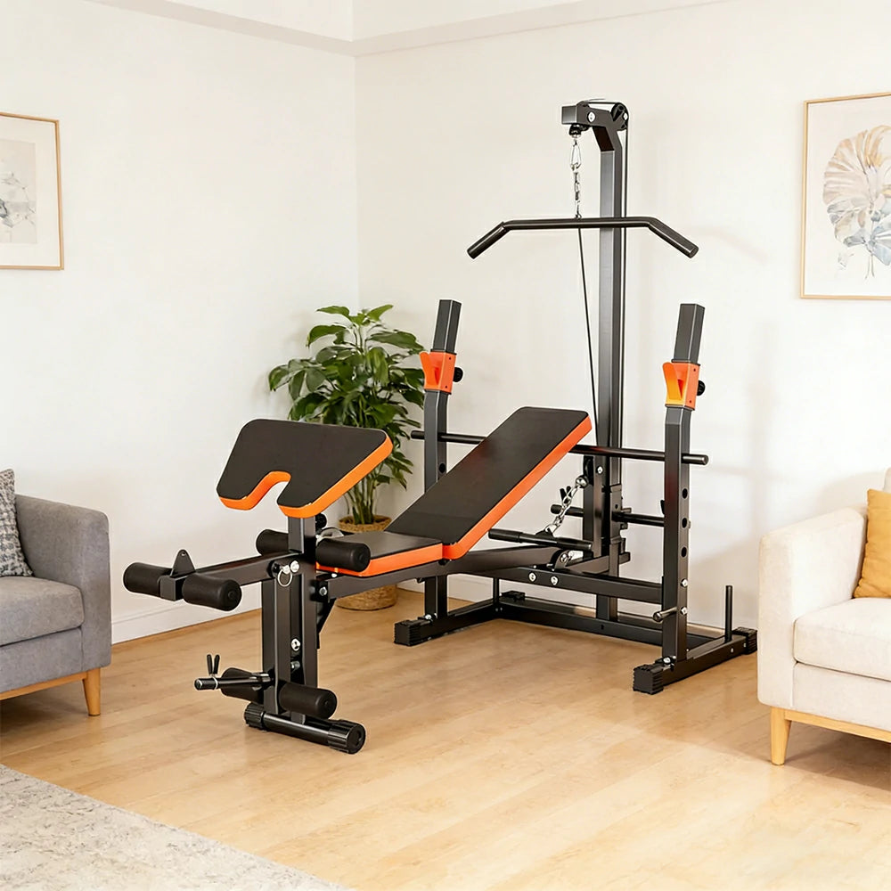 FITPRO Multi Function Power Rack System Lat Pulldown Rowing Chest Fly Full Body Home Gym Training 300kg Capacity