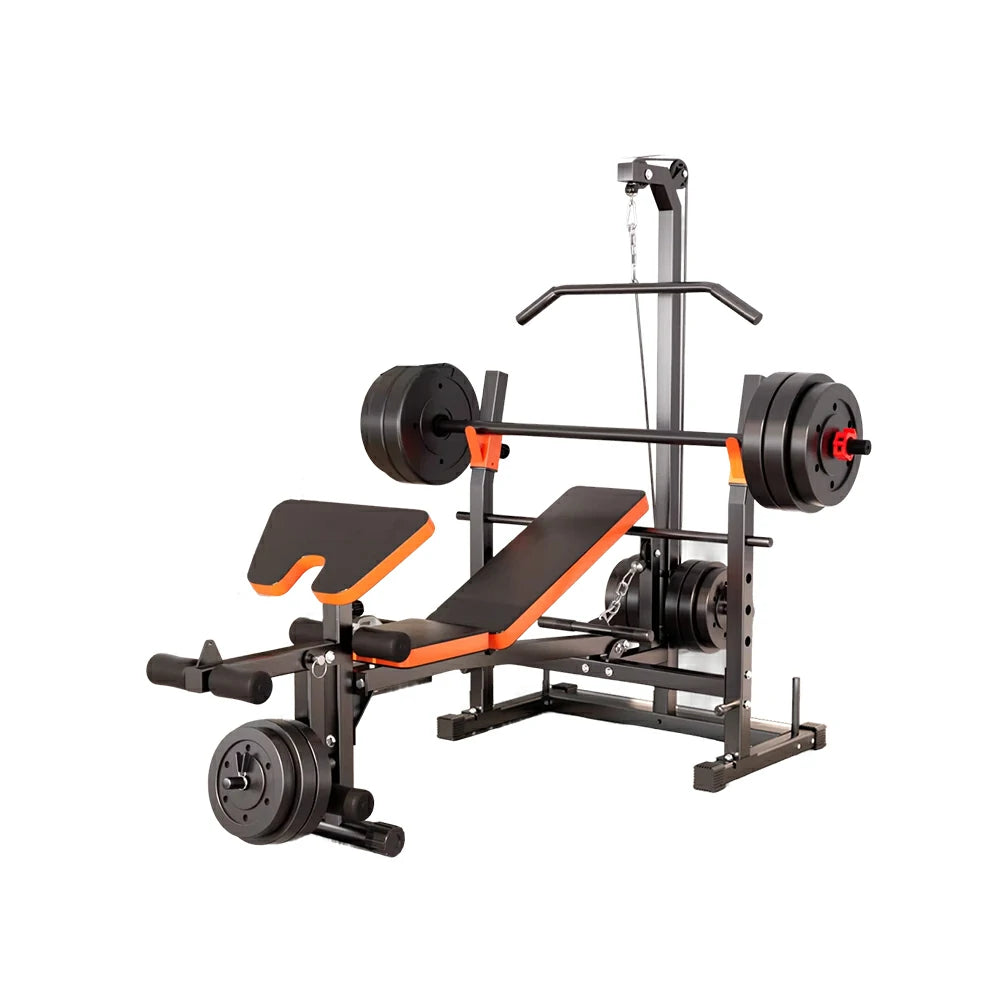 FITPRO Multi Function Power Rack System with 60kg Barbell Set Lat Pulldown Full Body Training Home Gym 300kg Capacity