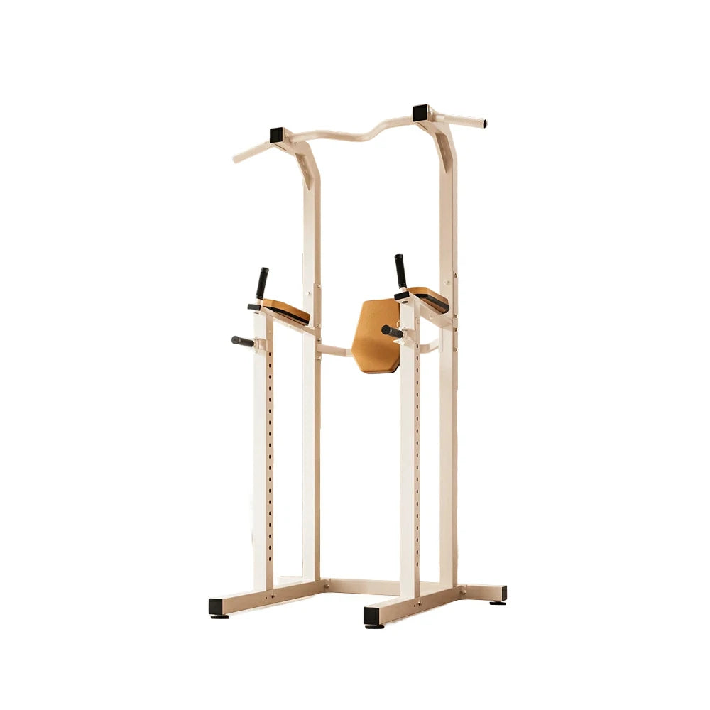 FITPRO Power Tower Pull Up Dip Station Adjustable Multi Function Home Gym Compact Strength Training - White