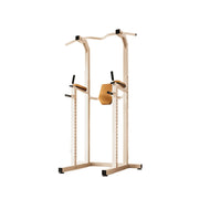 FITPRO Power Tower Pull Up Dip Station Adjustable Multi Function Home Gym Compact Strength Training - White