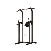 FITPRO Power Tower Pull Up Dip Station Adjustable Multi Function Home Gym Compact Strength Training - Black