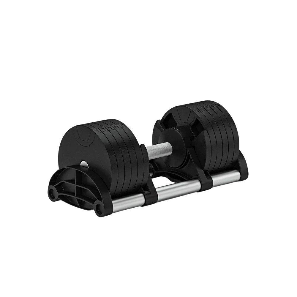 FITPRO Adjustable Dumbbell Set Quick Change Multi Weight Home Gym Compact Strength Training - Black