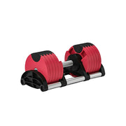 FITPRO Adjustable Dumbbell Set Quick Change Multi Weight Home Gym Compact Strength Training - Red