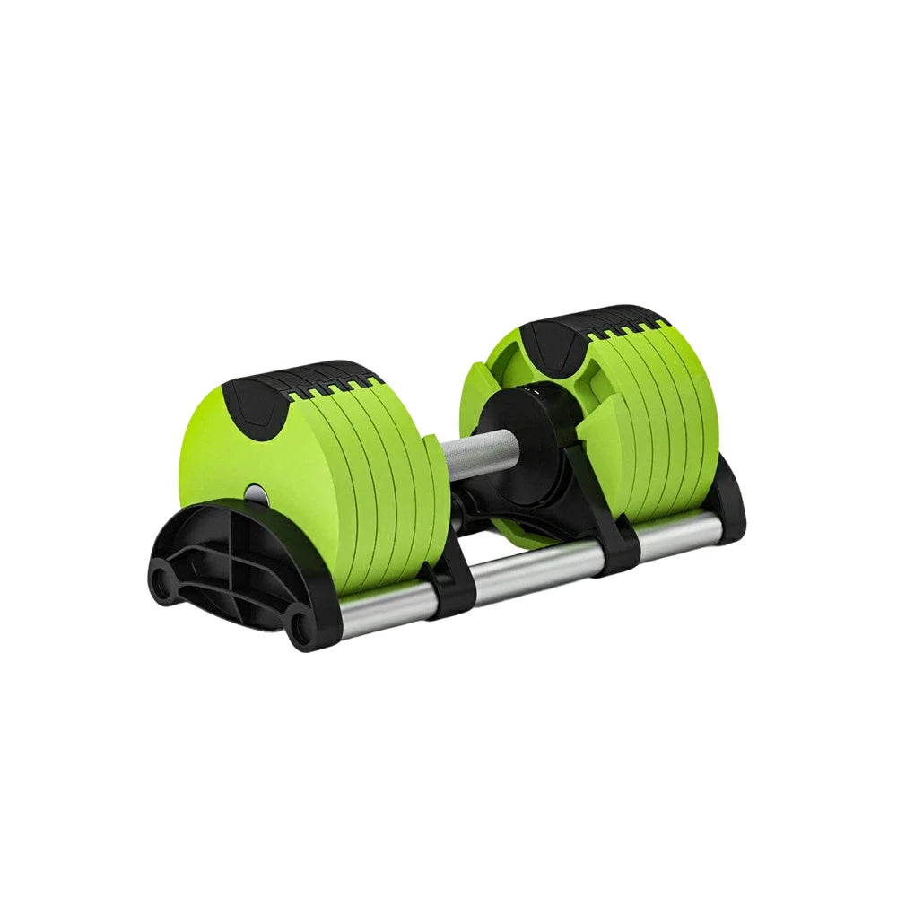 FITPRO Adjustable Dumbbell Set Quick Change Multi Weight Home Gym Compact Strength Training - Light Green