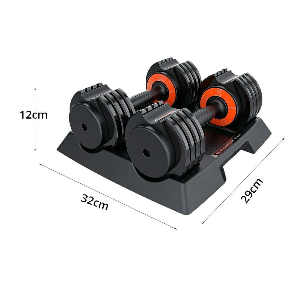 FITPRO Smart Adjustable Dumbbell Set Pair 25LB Quick Change Voice Guided Compact Home Gym Strength Training