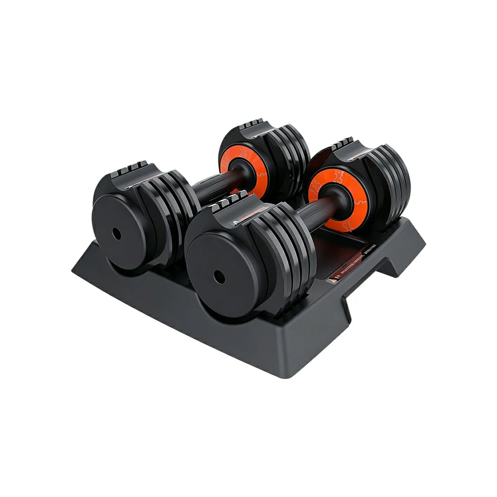 FITPRO Smart Adjustable Dumbbell Set Pair 25LB Quick Change Voice Guided Compact Home Gym Strength Training