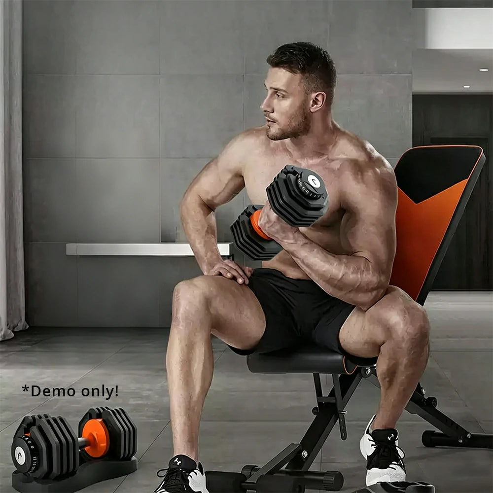 FITPRO Smart Adjustable Dumbbell Set Pair 30LB Quick Change Voice Guided Compact Home Gym Strength Training