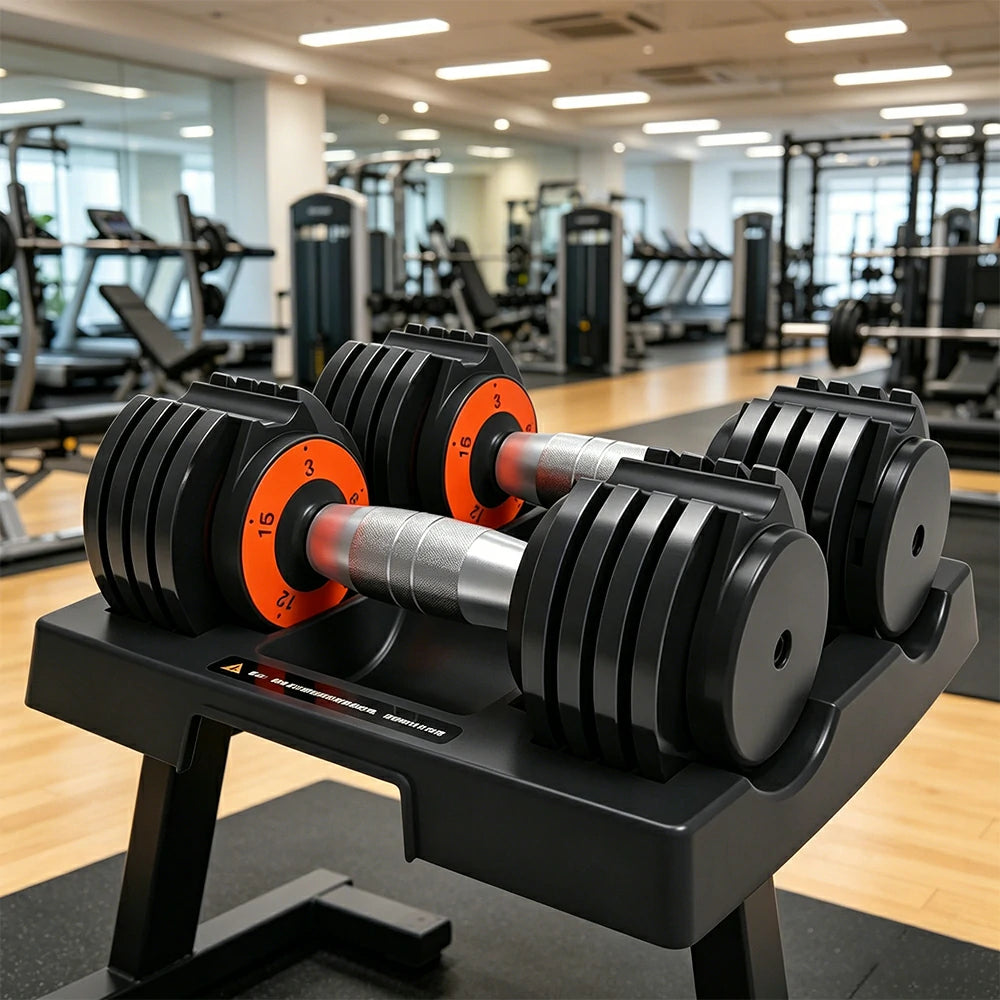 FITPRO Smart Adjustable Dumbbell Set Pair 30LB Quick Change Voice Guided Compact Home Gym Strength Training