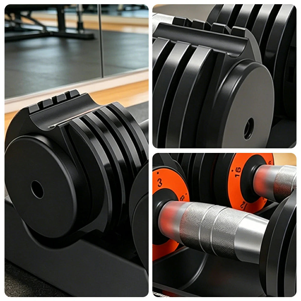FITPRO Smart Adjustable Dumbbell Set Pair 30LB Quick Change Voice Guided Compact Home Gym Strength Training