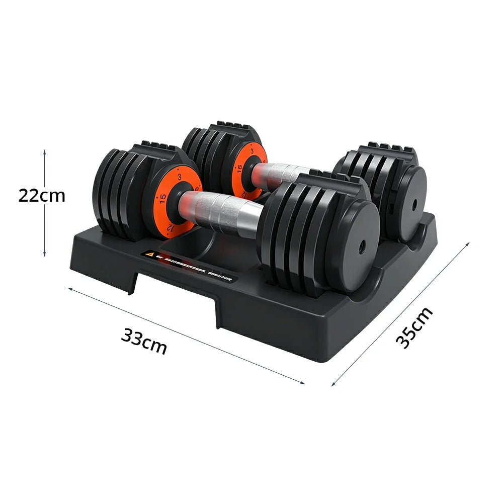 FITPRO Smart Adjustable Dumbbell Set Pair 30LB Quick Change Voice Guided Compact Home Gym Strength Training