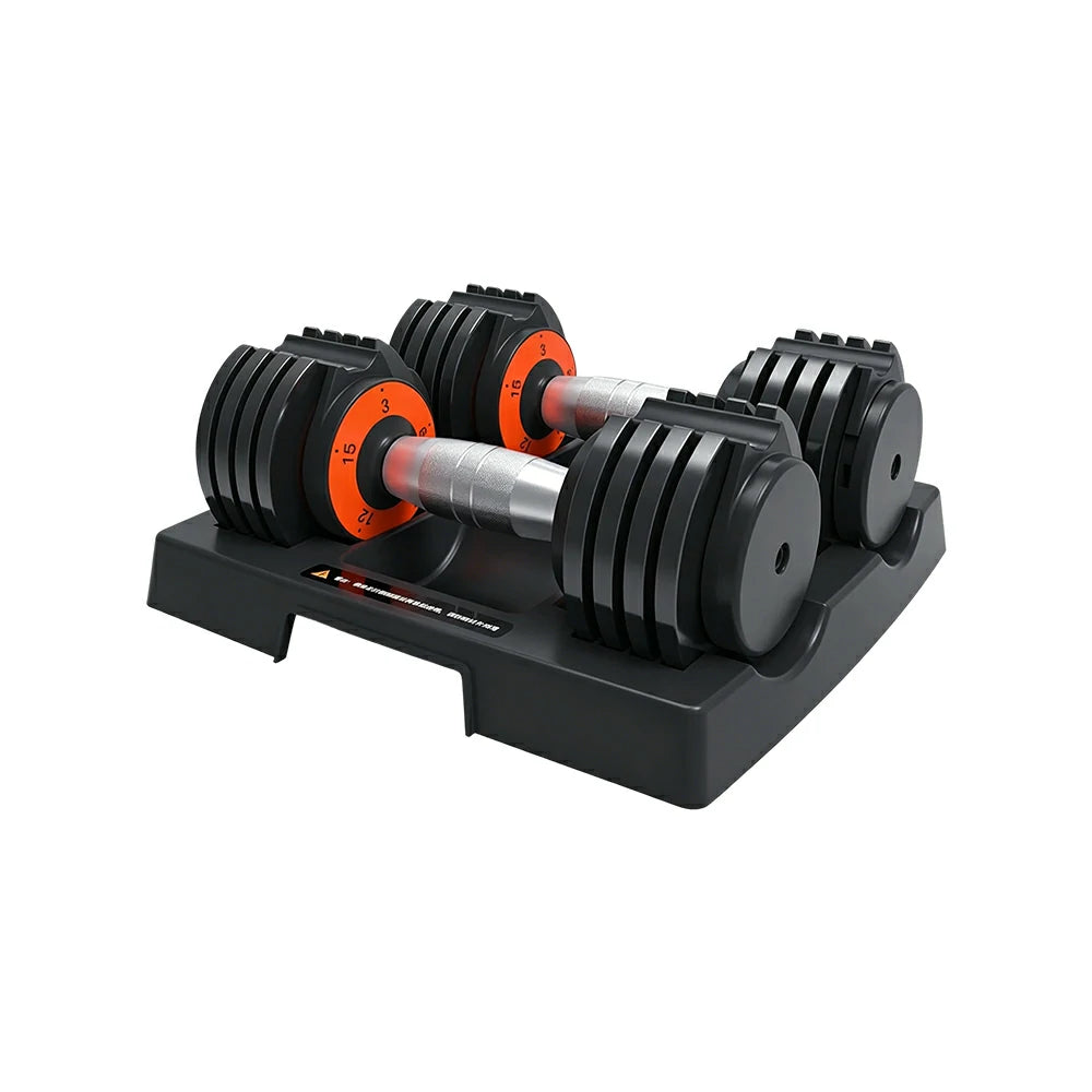 FITPRO Smart Adjustable Dumbbell Set Pair 30LB Quick Change Voice Guided Compact Home Gym Strength Training