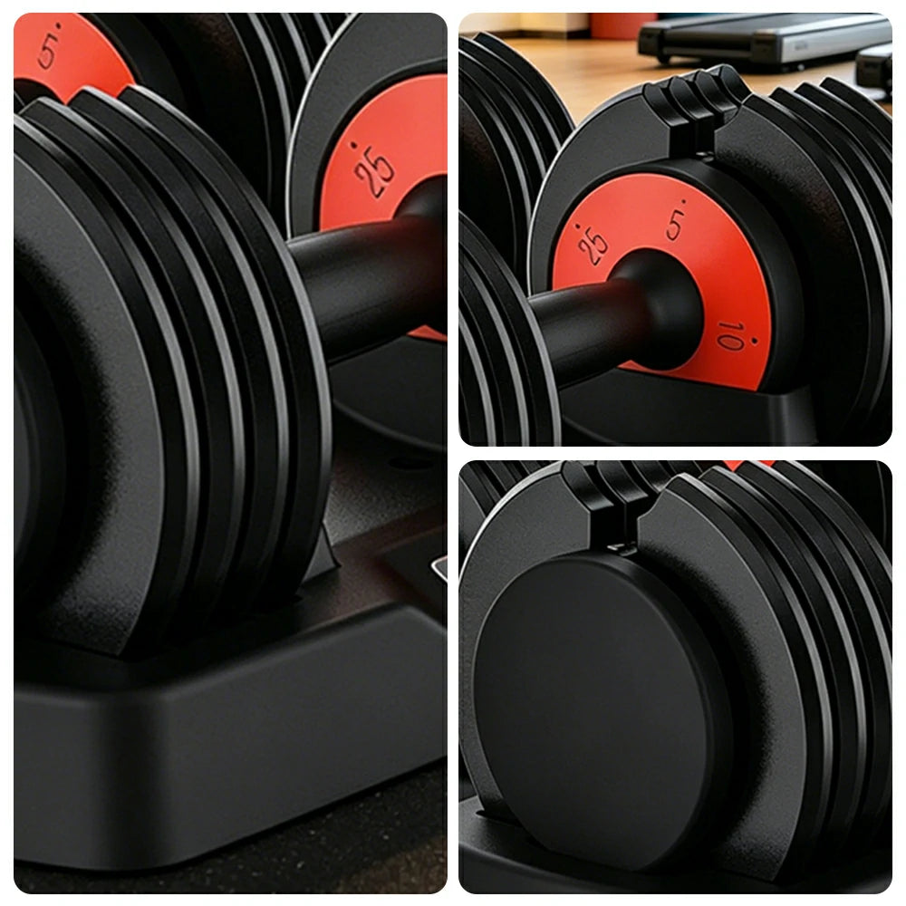 FITPRO Smart Adjustable Dumbbell Set Pair 50LB Quick Change Voice Guided Compact Home Gym Strength Training