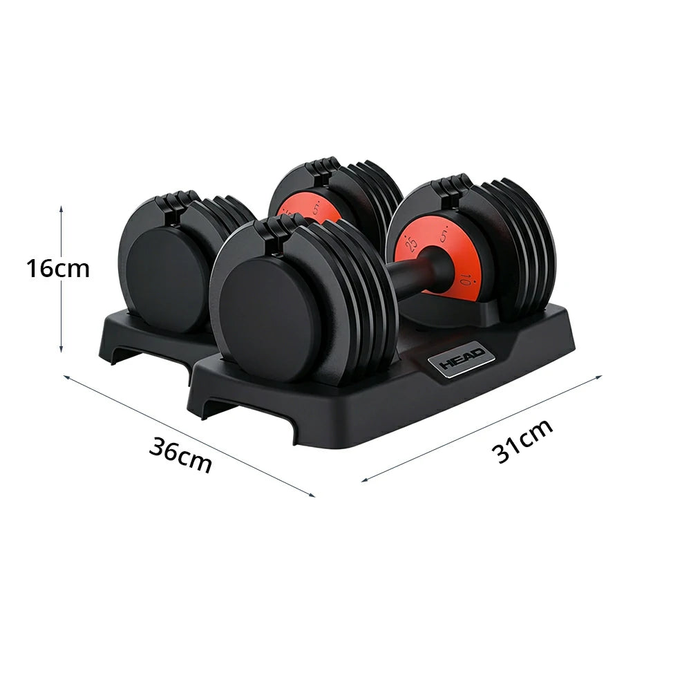 FITPRO Smart Adjustable Dumbbell Set Pair 50LB Quick Change Voice Guided Compact Home Gym Strength Training