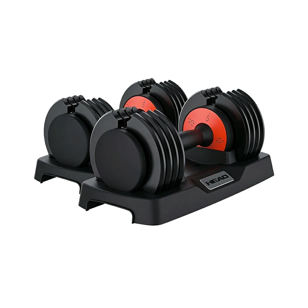 FITPRO Smart Adjustable Dumbbell Set Pair 50LB Quick Change Voice Guided Compact Home Gym Strength Training