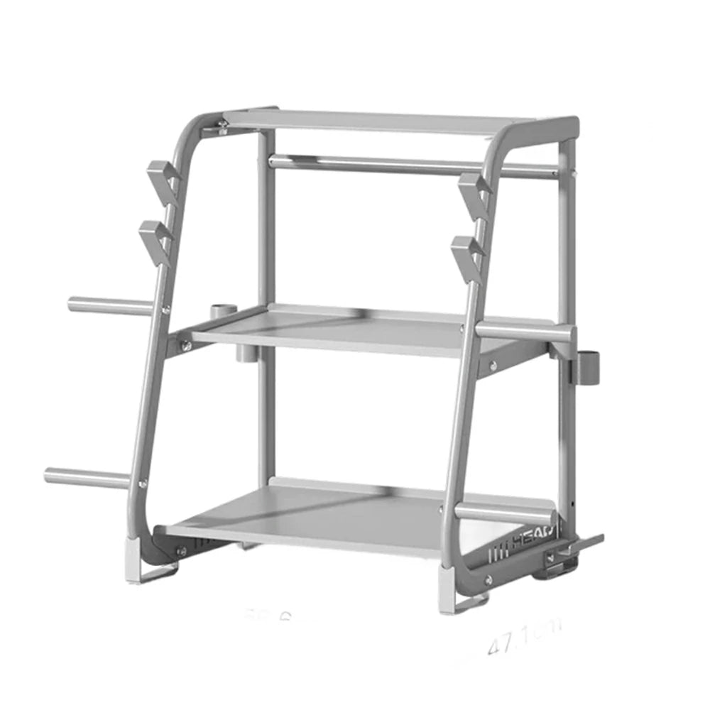 FITPRO Dumbbell Storage Rack 3 Tier Multi Function Large Capacity Home Gym Space Saving Organizer - Silver