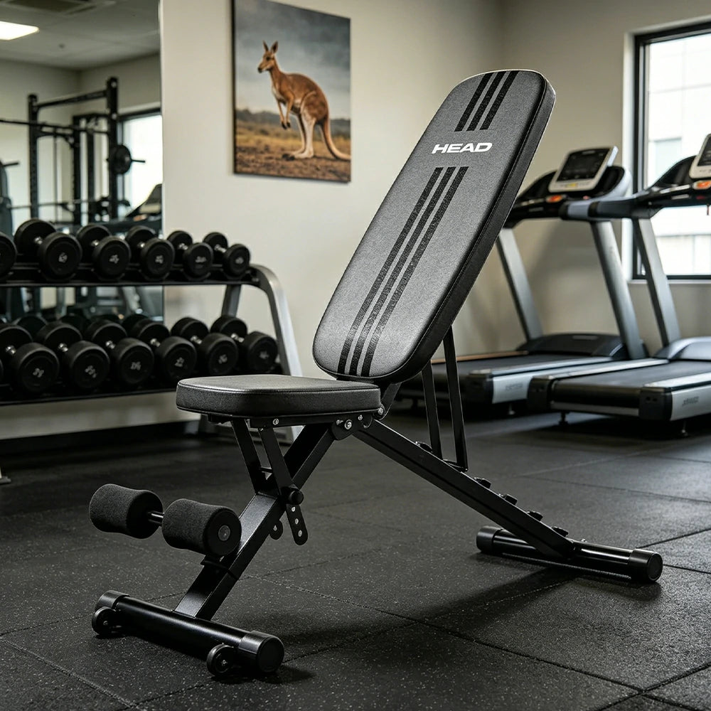 FITPRO Adjustable Weight Bench Foldable 400kg Capacity Multi Function Full Body Home Gym Training - Black