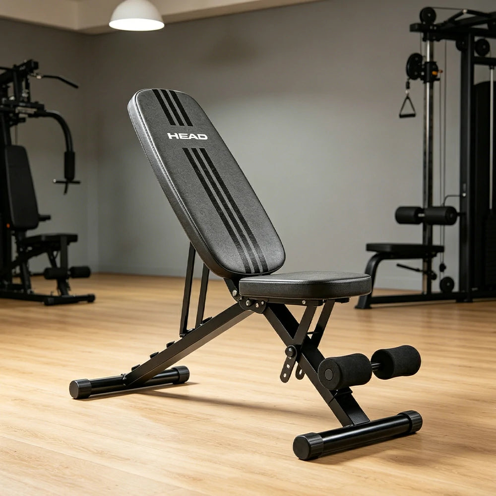 FITPRO Adjustable Weight Bench Foldable 400kg Capacity Multi Function Full Body Home Gym Training - Black
