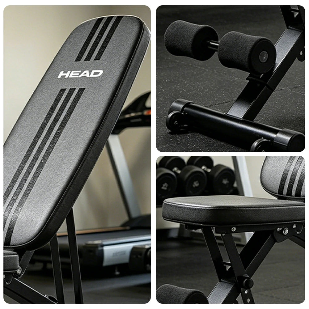 FITPRO Adjustable Weight Bench Foldable 400kg Capacity Multi Function Full Body Home Gym Training - Black