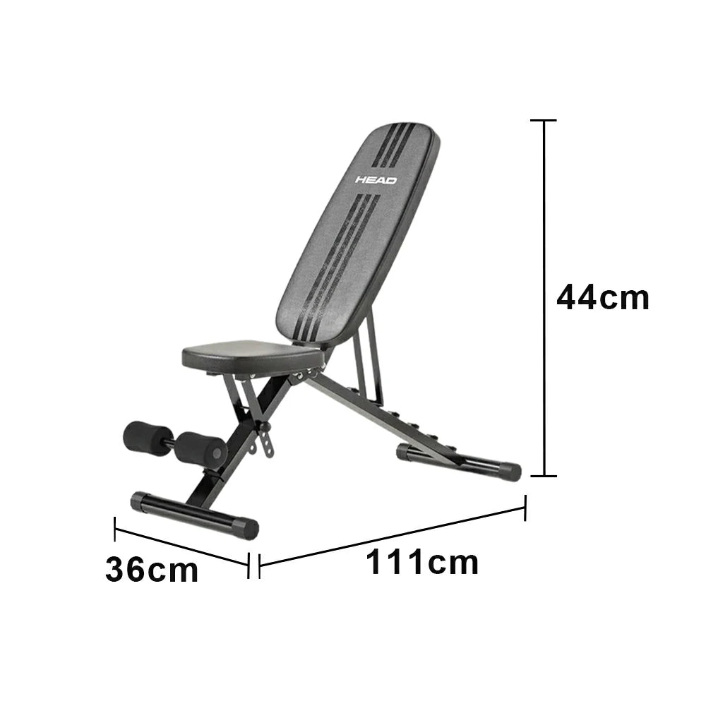 FITPRO Adjustable Weight Bench Foldable 400kg Capacity Multi Function Full Body Home Gym Training - Black