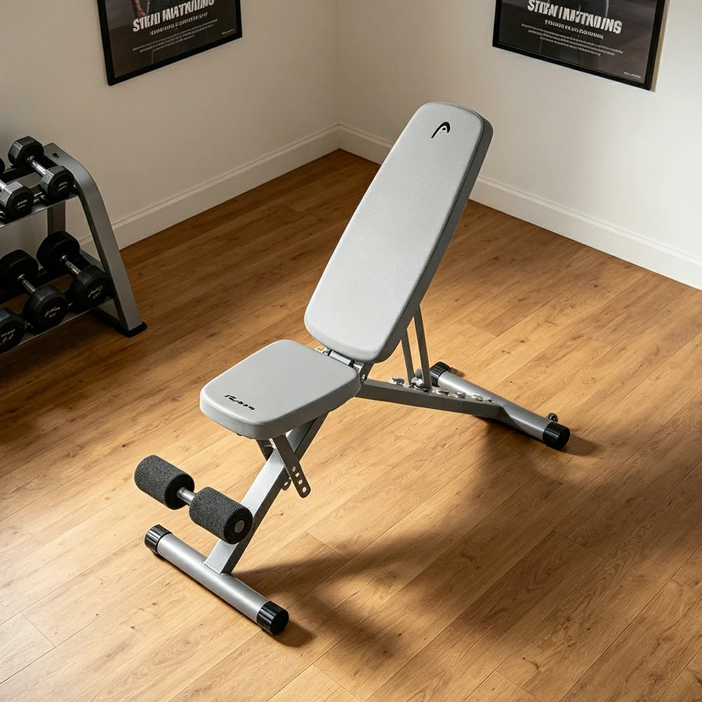 FITPRO Adjustable Weight Bench Foldable 400kg Capacity Multi Function Full Body Home Gym Training - Grey
