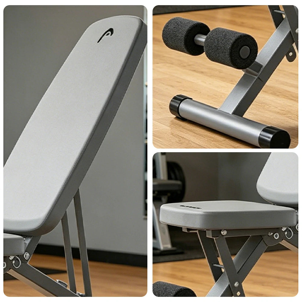 FITPRO Adjustable Weight Bench Foldable 400kg Capacity Multi Function Full Body Home Gym Training - Grey