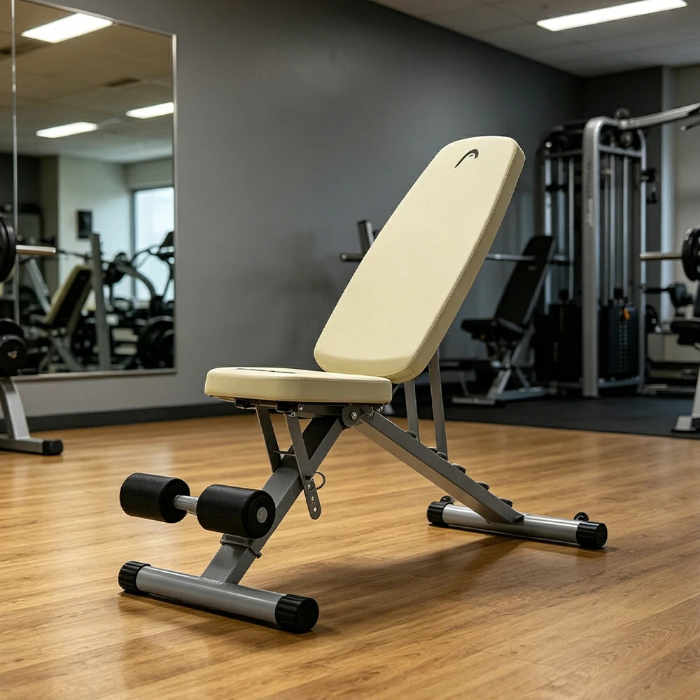 FITPRO Adjustable Weight Bench Foldable 400kg Capacity Multi Function Full Body Home Gym Training - Yellow