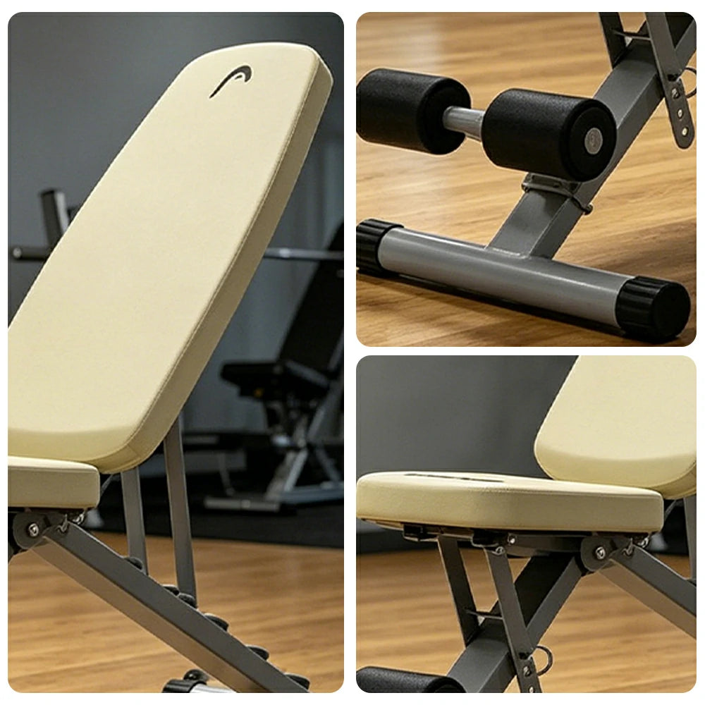 FITPRO Adjustable Weight Bench Foldable 400kg Capacity Multi Function Full Body Home Gym Training - Yellow