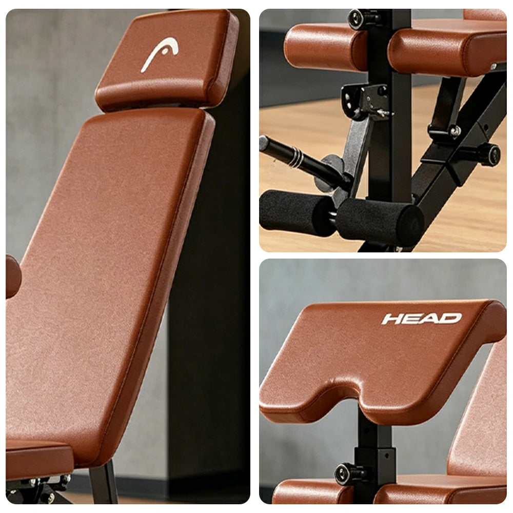 FITPRO Adjustable Weight Bench Foldable 400kg Capacity Multi Function Full Body Home Gym Training - Brown