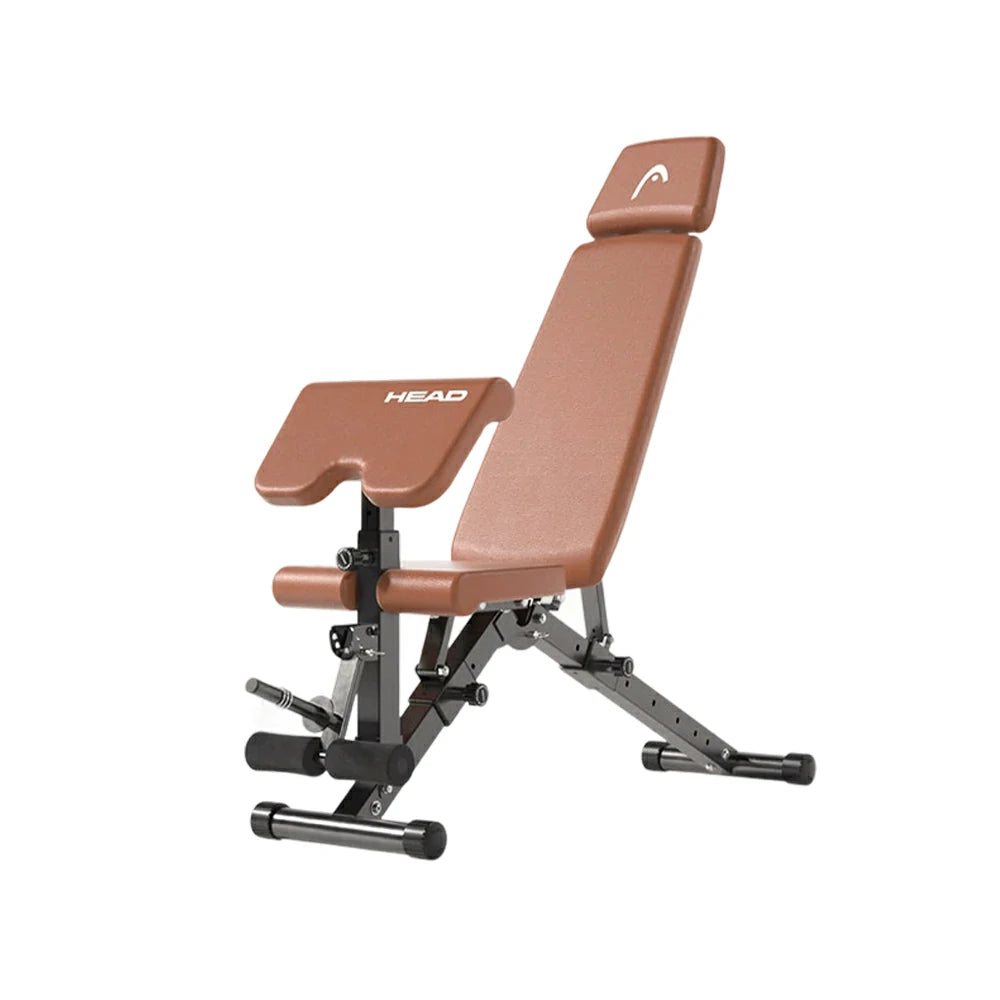 FITPRO Adjustable Weight Bench Foldable 400kg Capacity Multi Function Full Body Home Gym Training - Brown