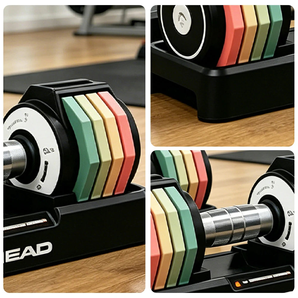 FITPRO Adjustable Dumbbell Set Pair Total 10kg Quick Dial 10 Level Compact Home Gym Strength Training