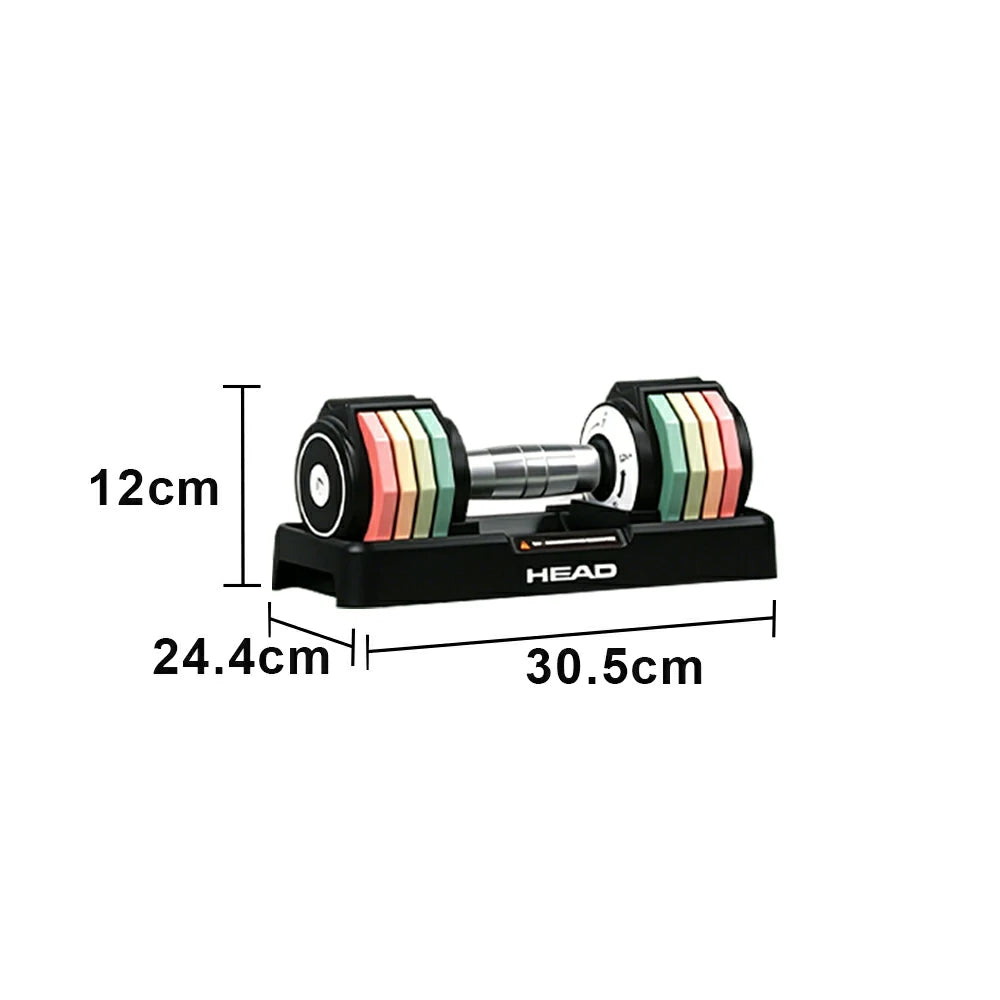 FITPRO Adjustable Dumbbell Set Pair Total 10kg Quick Dial 10 Level Compact Home Gym Strength Training