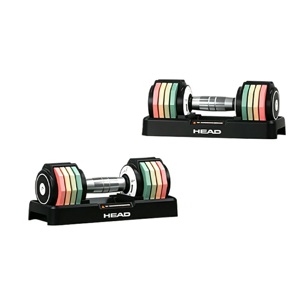 FITPRO Adjustable Dumbbell Set Pair Total 10kg Quick Dial 10 Level Compact Home Gym Strength Training