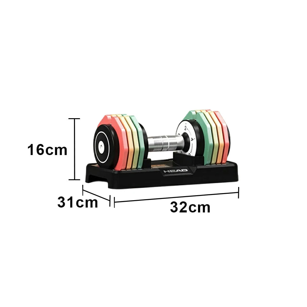 FITPRO Adjustable Dumbbell Set Pair Total 10kg Quick Dial 20 Level Compact Home Gym Strength Training