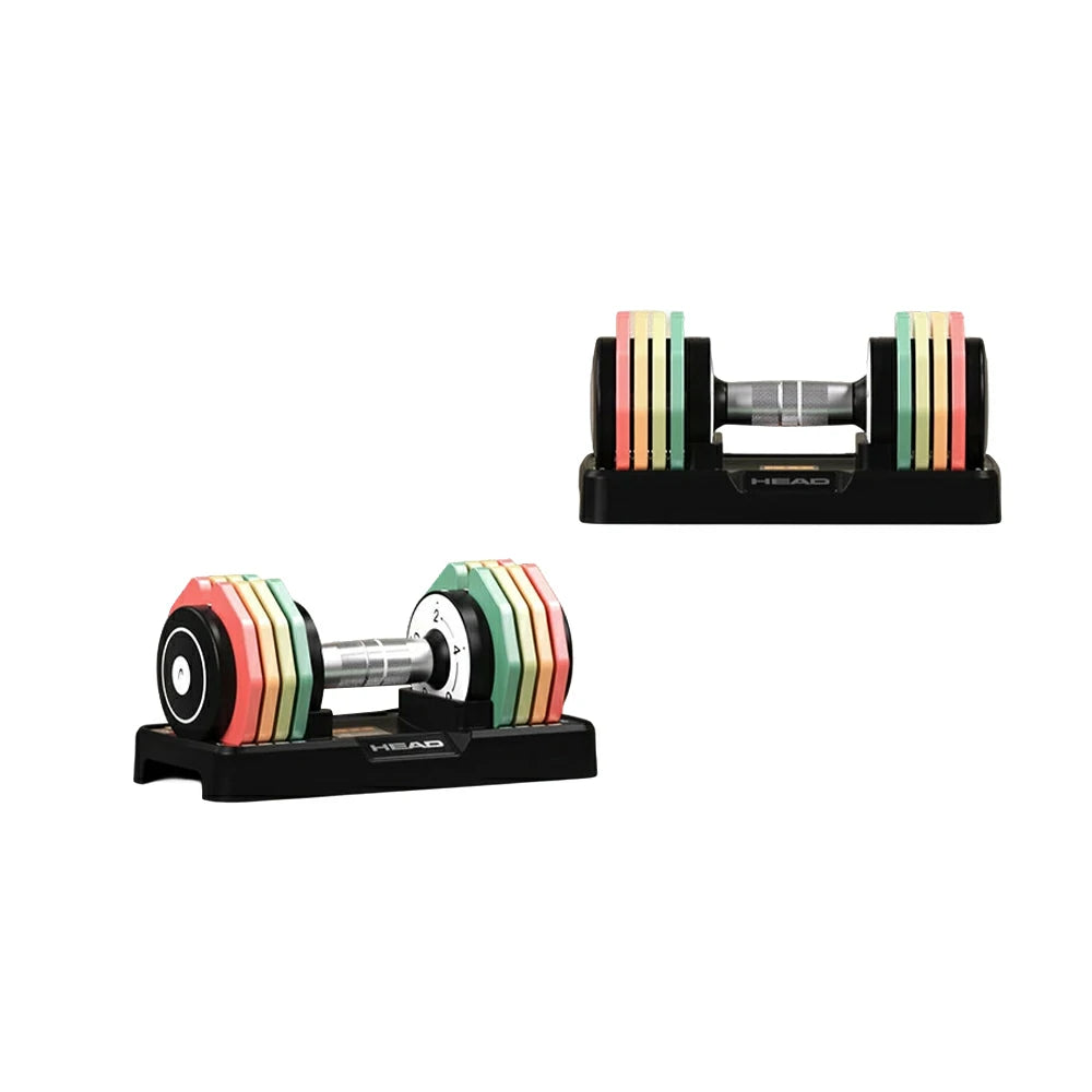 FITPRO Adjustable Dumbbell Set Pair Total 10kg Quick Dial 20 Level Compact Home Gym Strength Training