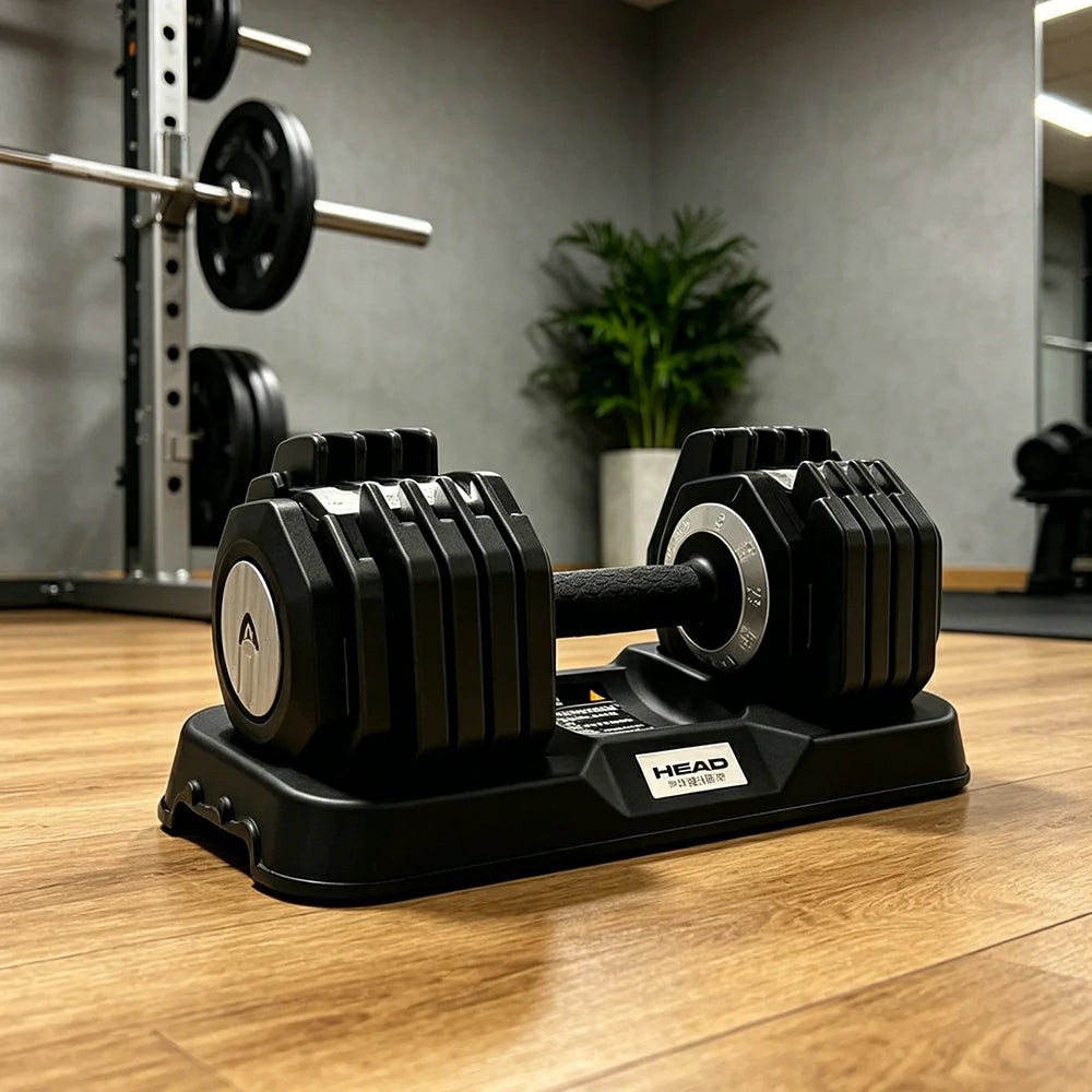 FITPRO Adjustable Dumbbell Single 1 Second Quick Change 10 Level Steel Weight Compact Home Gym Strength Training