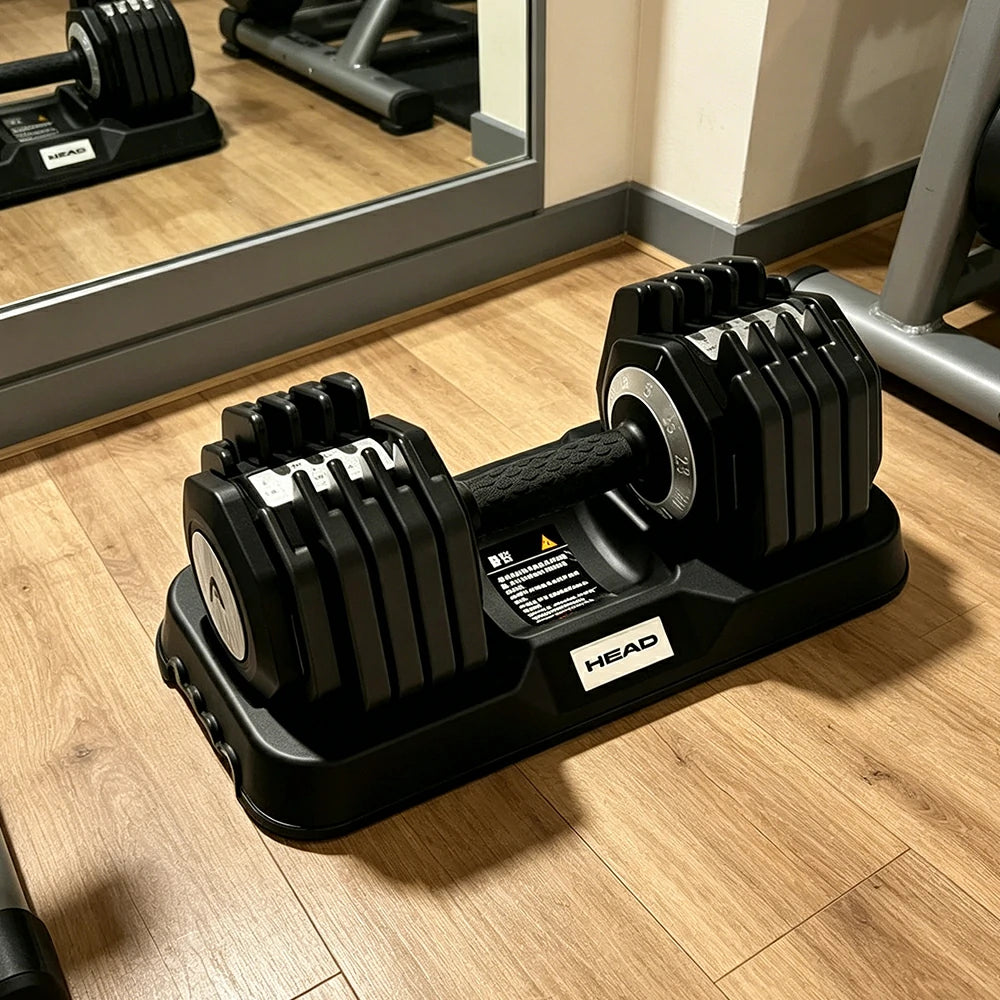 FITPRO Adjustable Dumbbell Single 1 Second Quick Change 10 Level Steel Weight Compact Home Gym Strength Training