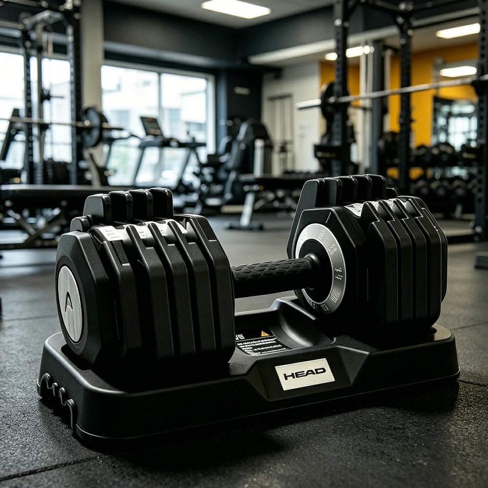 FITPRO Adjustable Dumbbell Pair 1 Second Quick Change 10 Level Steel Weight Compact Home Gym Strength Training