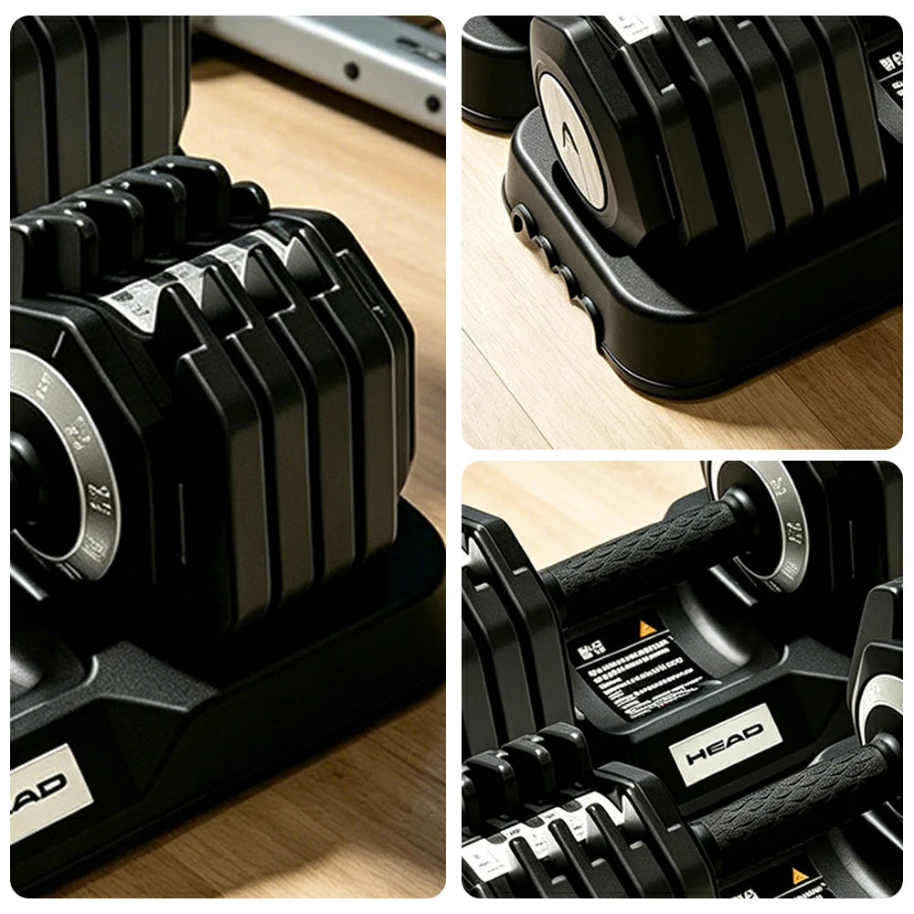 FITPRO Adjustable Dumbbell Pair 1 Second Quick Change 10 Level Steel Weight Compact Home Gym Strength Training