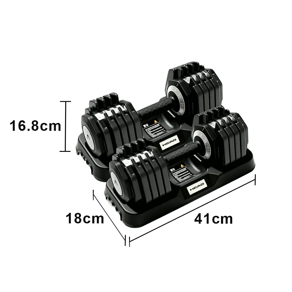 FITPRO Adjustable Dumbbell Pair 1 Second Quick Change 10 Level Steel Weight Compact Home Gym Strength Training
